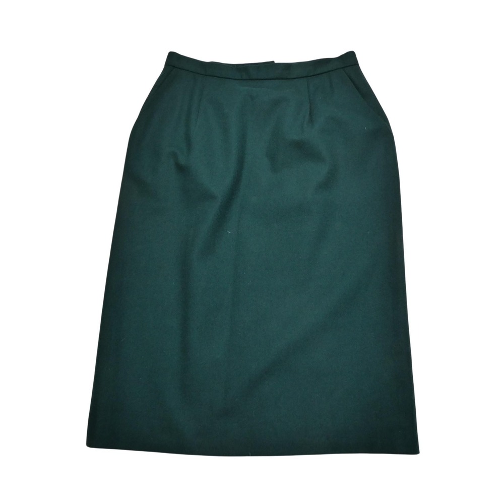 Vintage Pendleton Skirt Womens 8 Green Wool High Waist Pencil Midi Lined USA